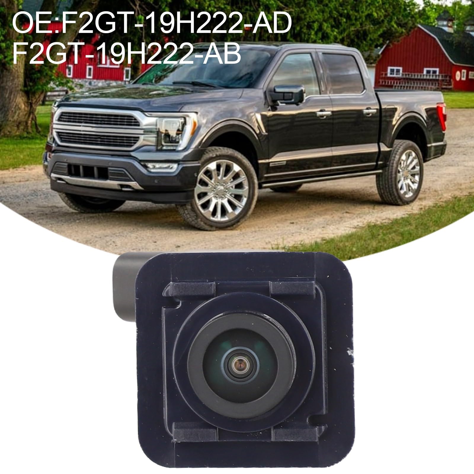 ReachMall Cámara de aparcamiento frontal F2GT-19H222-AD ABS para Ford Edge 2015 2016, repuesto de cara frontal, unidad negra