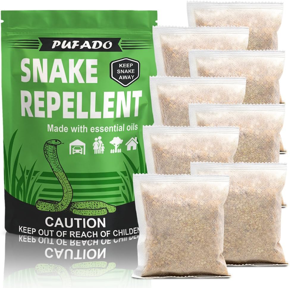 Snake Repellent for Yard Powerful, Outdoor Snake Away Repellent, Snakes Repellents for Outdoor Pet Safe, Yard Snake Out Repellant Effectively, Snake Repellant Outdoor and Home-8 Pouches