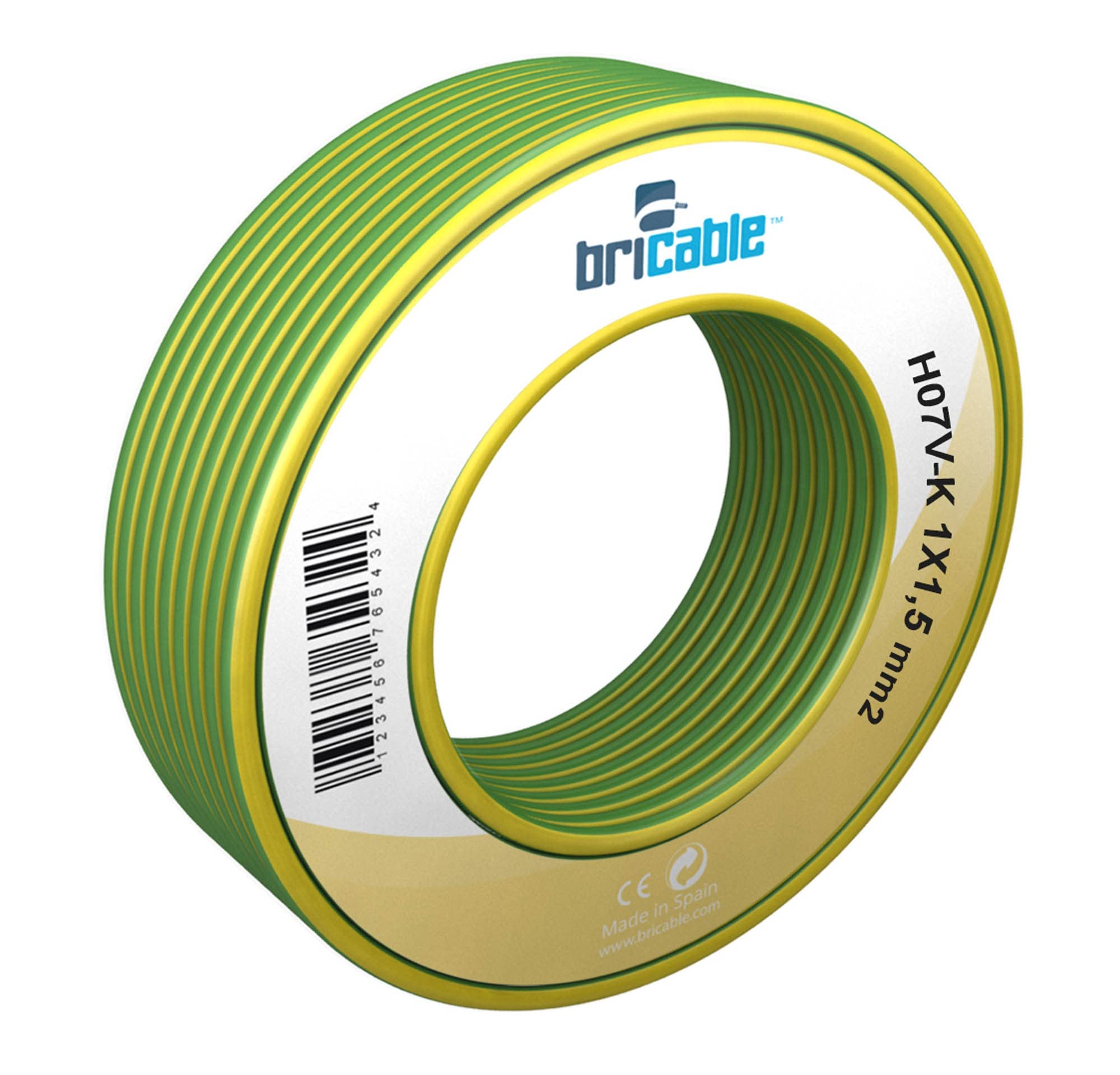 Câble Vert et Jaune 1.5 mm2 (terre) 100 m