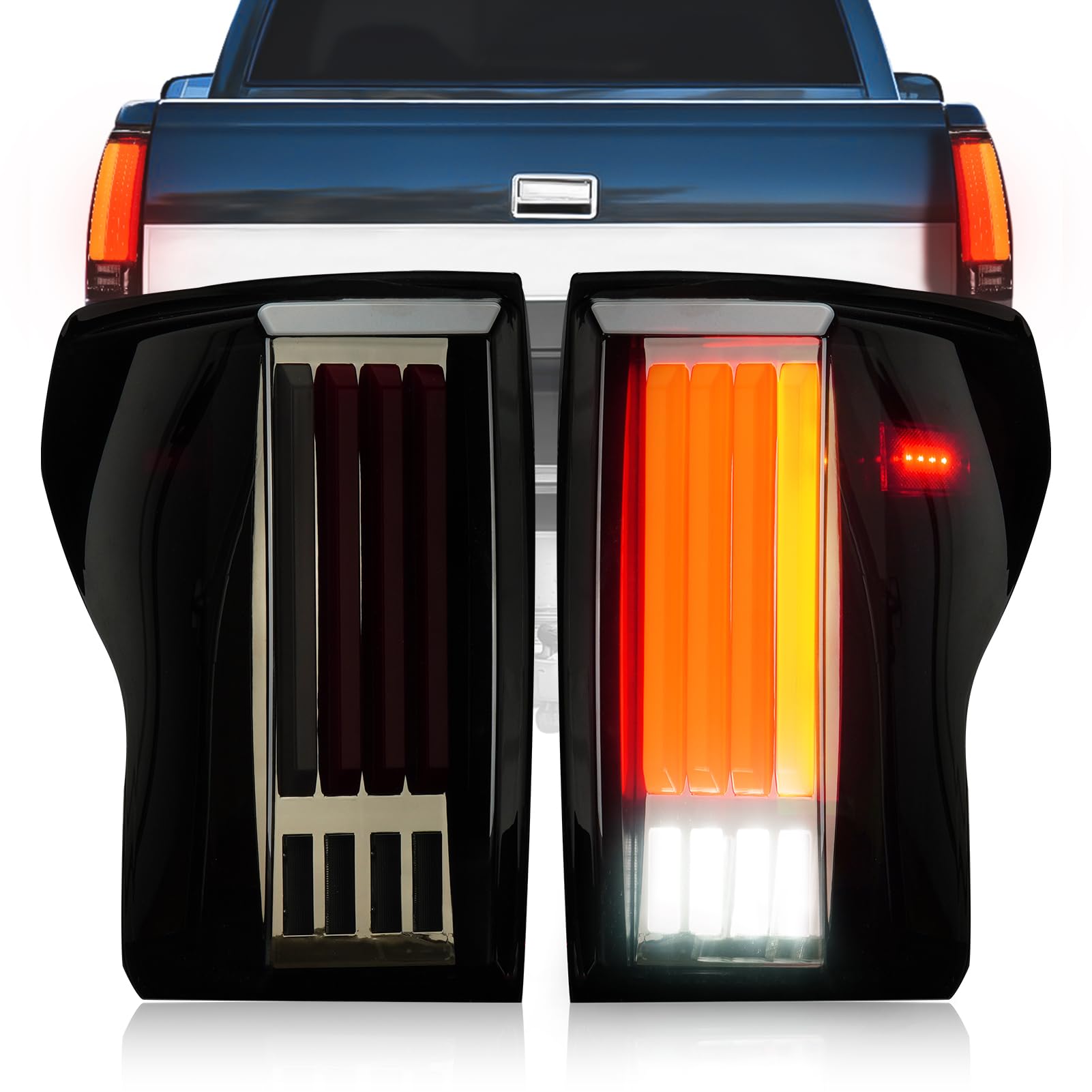 Photo 1 of LED Tail Light Fit for Toyota Tundra 2007-2013, Taillight Assembly Replacement Left + Right Pair, Smoke Lens