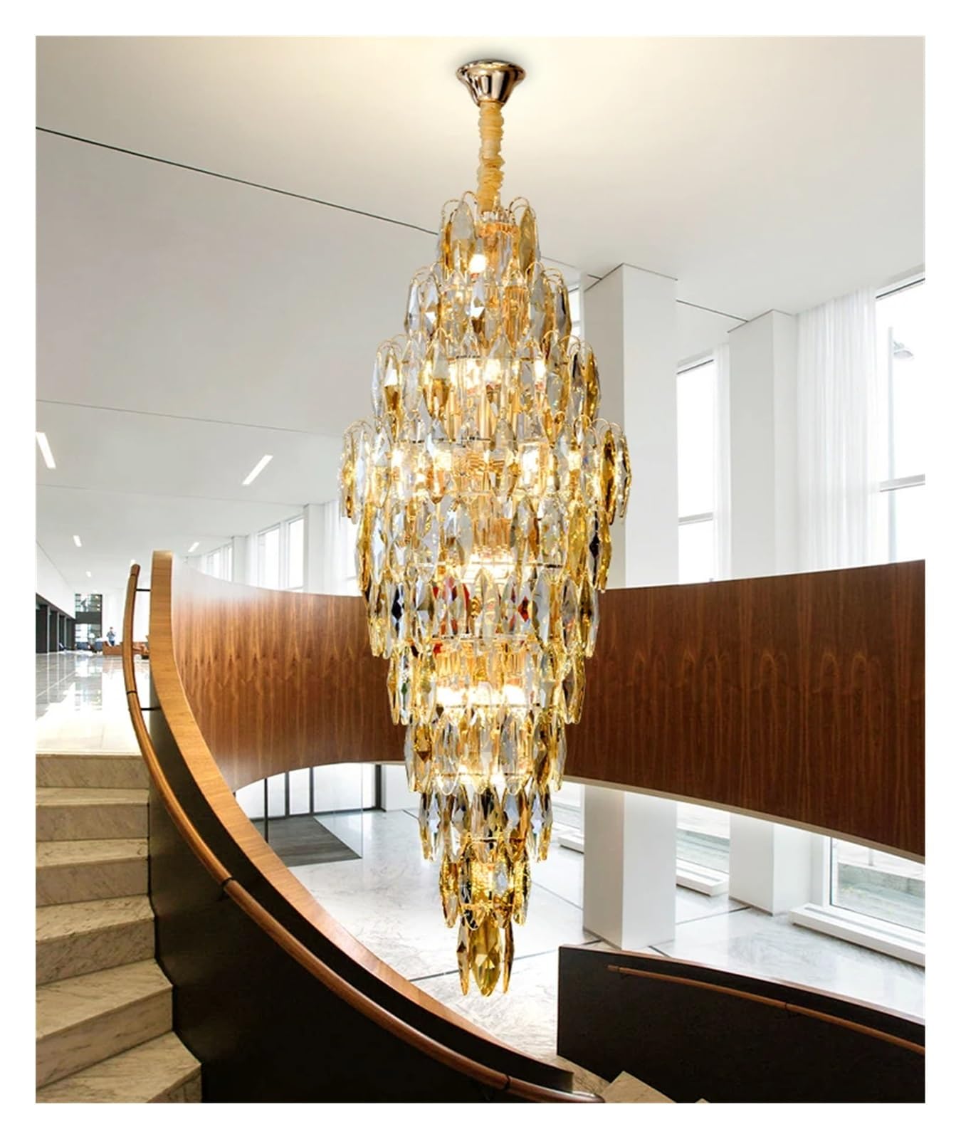 LYMSXAZOU Crystal Chandelier Pendant Light, Modern Stainless Steel & K9 Design, Luxury Lighting Fixture for Home Decor
