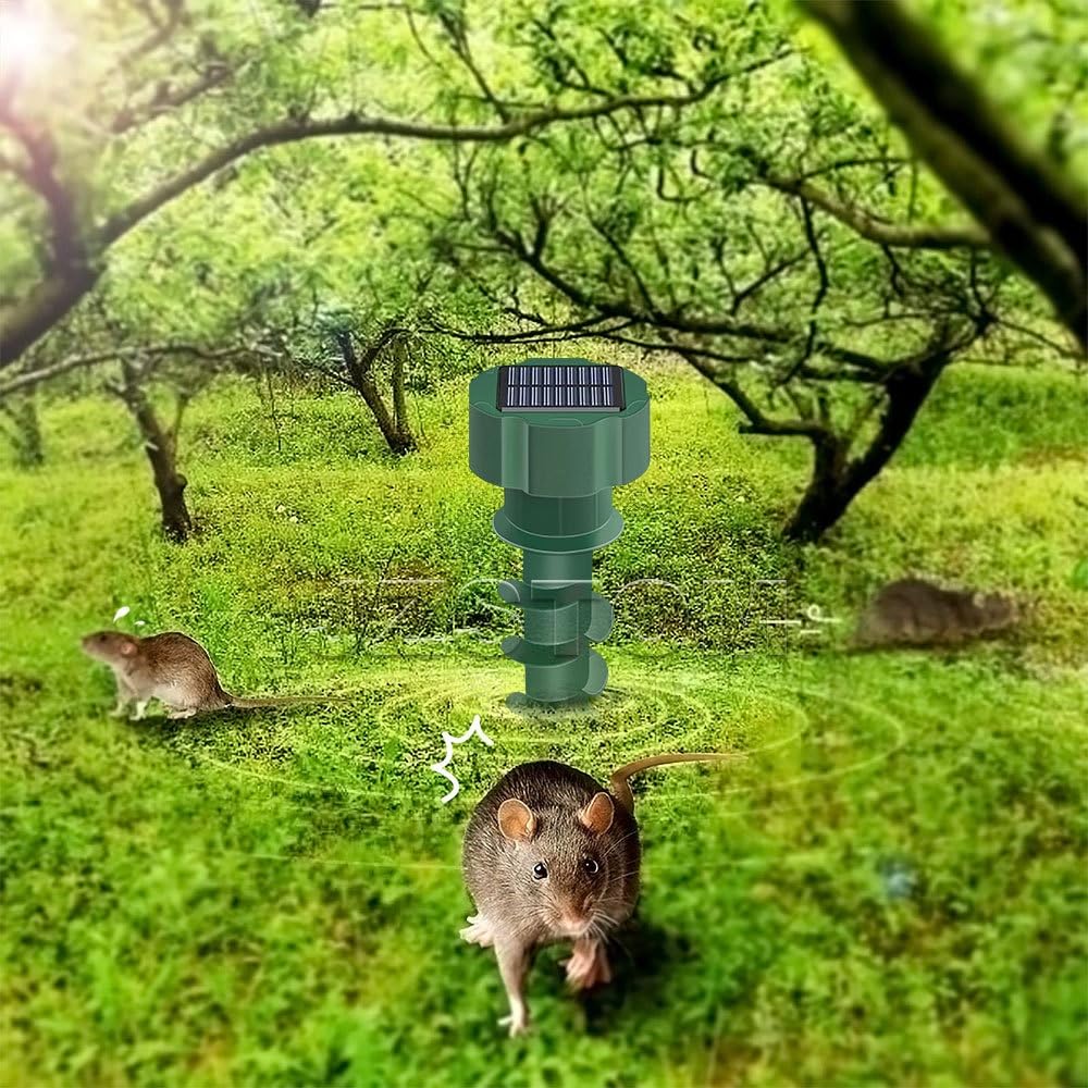Moleaway Solar Maulwurf - & Wühlmausvertreiber, Schnelle Ergebnisse, großer Wirkradius, Automatik Abwehr,Ultraschall, für Garten, Rasen, Hof und Bauernho