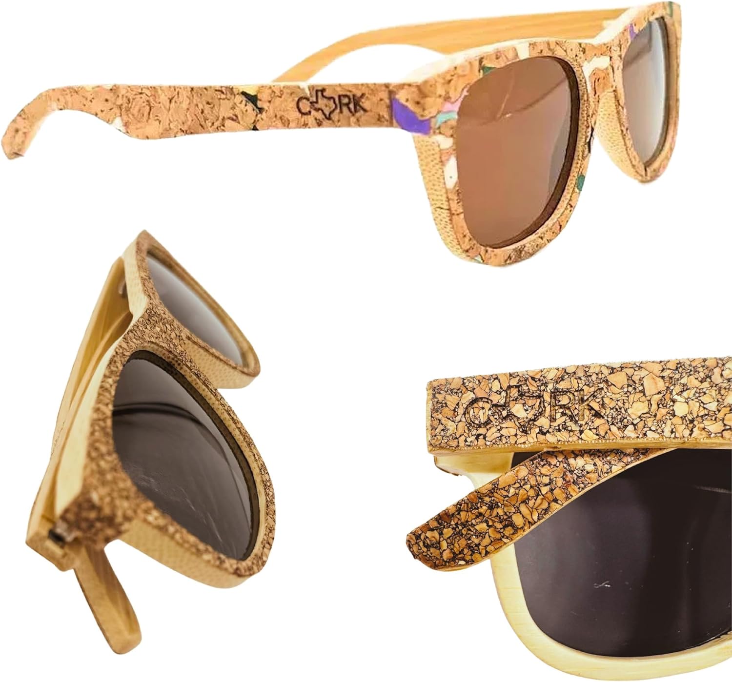 Floating Polarized Cork & Bamboo Sunglasses for Men & Women – UV400 Lightweight Wood Frame for Fishing, Boating & Beach