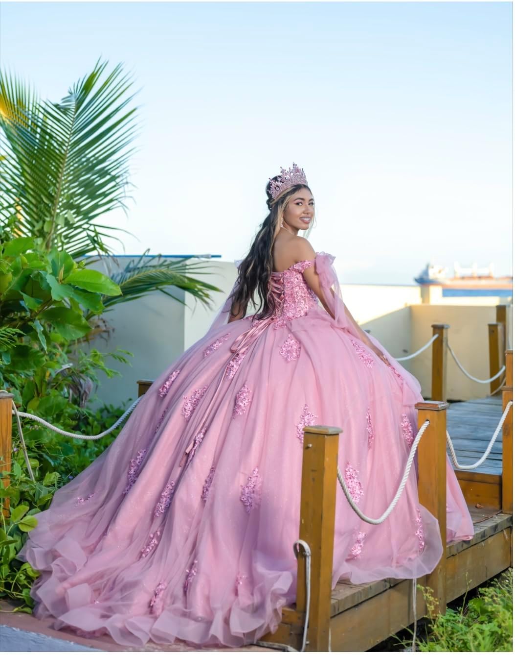 Large Tiaras and Crowns for Women Crystal Tall Pageant Crowns Rhinestone Royal Queen Headband Princess Quinceanera Headpieces for Wedding Birthday Prom Party Costume Cosplay - Image 6