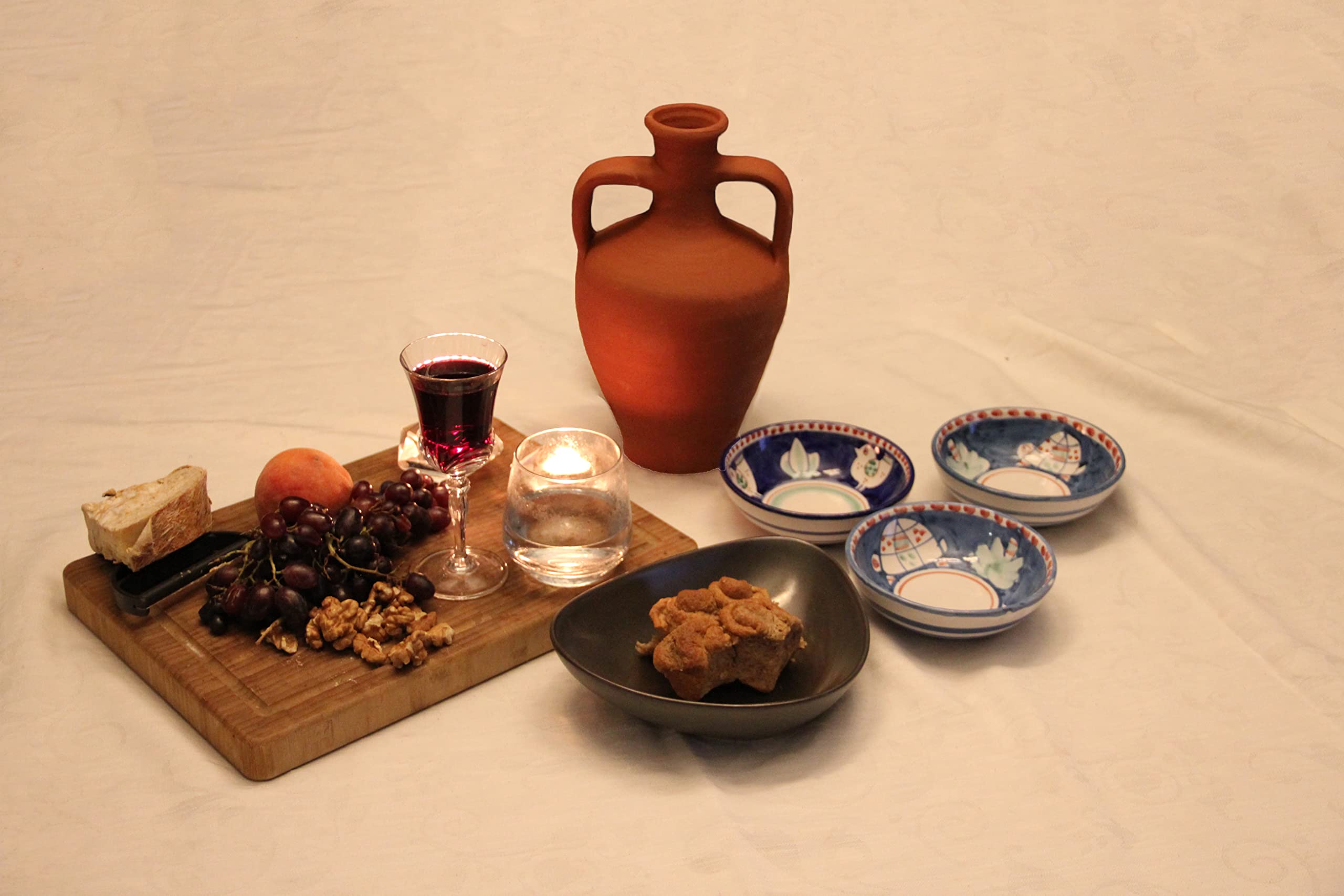 Cruche d’eau amphore à double poignée en terre cuite, pichet en argile, carafe à vin, vase de décoration intérieure, pot de poterie, cadeau de cuisine traditionnelle, adapté au bricolage!