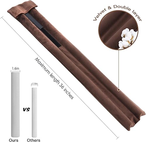 Miniatura 2 de GDHOMM Tapón para debajo de la puerta, burlete para rellenar y sellar huecos, tamaño ajustable de 30 a 36 pulgadas, mantiene fuera la corriente,
