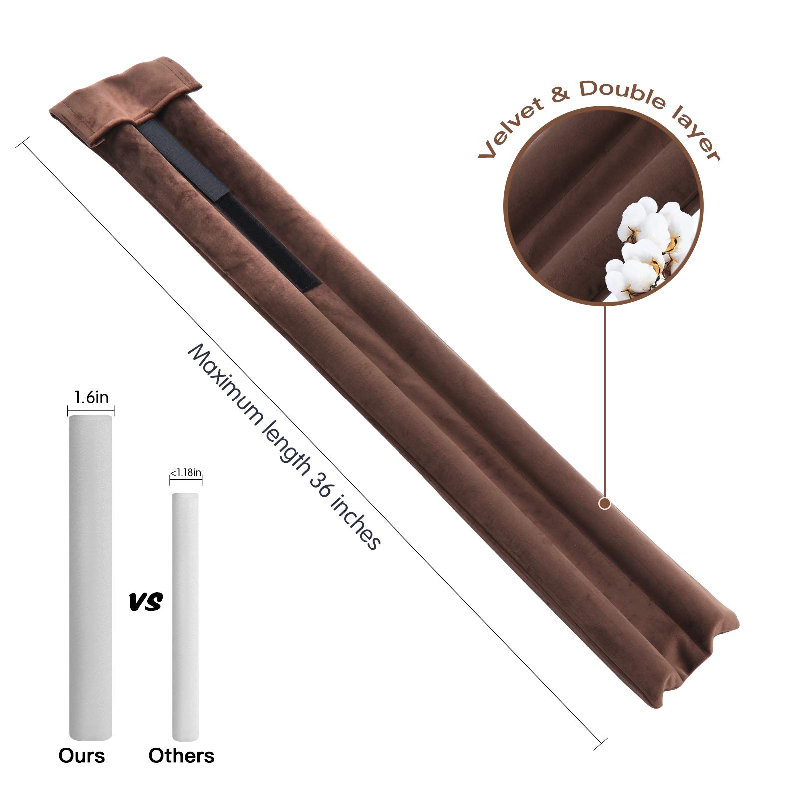 Yuanda Adjustable Door Draft Stopper – Noise & Wind Blocker For Door Gaps (Coffee Color) - View #5