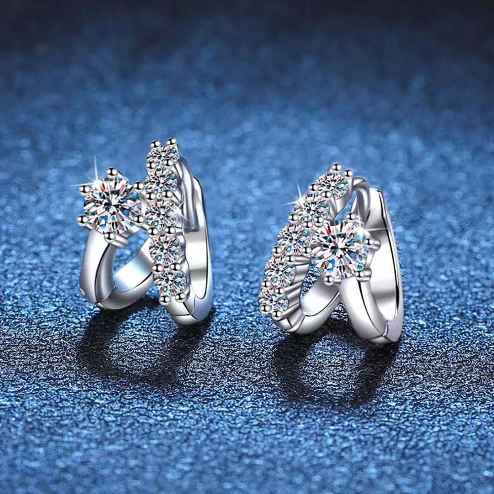 Piccolo Cerchio Moissanite Orecchini A Cerchio Argento Sterling Moissanite Huggie Orecchini per Le Donne Femminile Piccoli Gioielli Regali