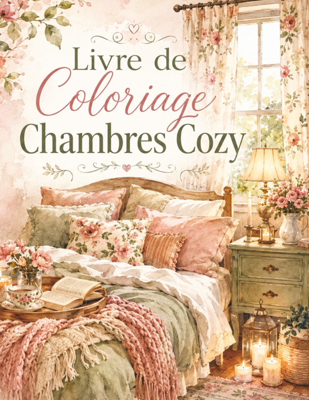 Livre de Coloriage Chambres Cozy: Cahier anti-stress pour adultes avec 50 ambiances de maison confortables, élégantes et inspirantes à colorier