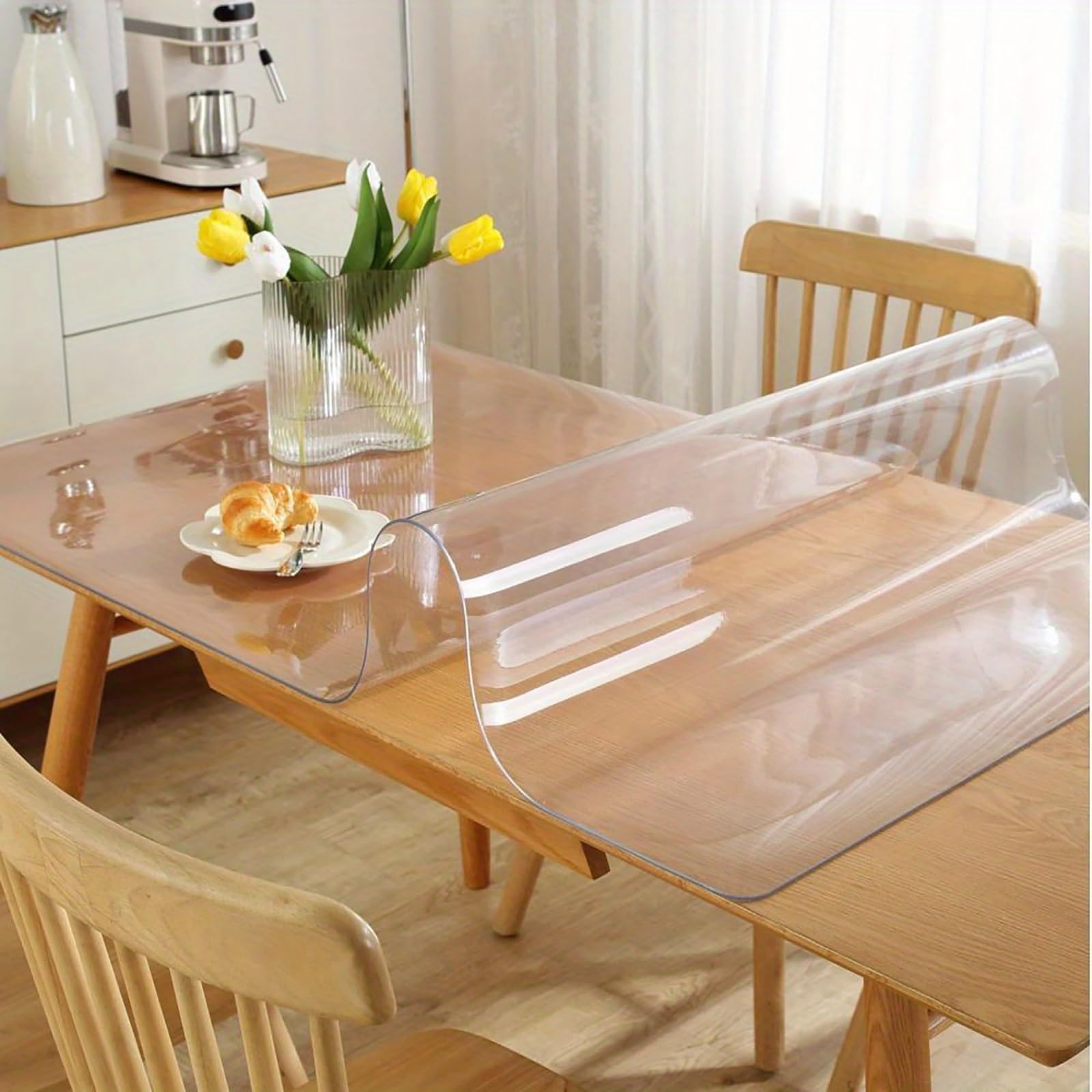 Tappetino da Scrivania in PVC Trasparente, Antiscivolo, Spessore 2mm, Sottomano da Scrivania Antiscivolo, Protezione per Scrivania per Ufficio, Casa, Scuola(Glassato,70 cm × 90 cm（ 28'' x 35'' ）)