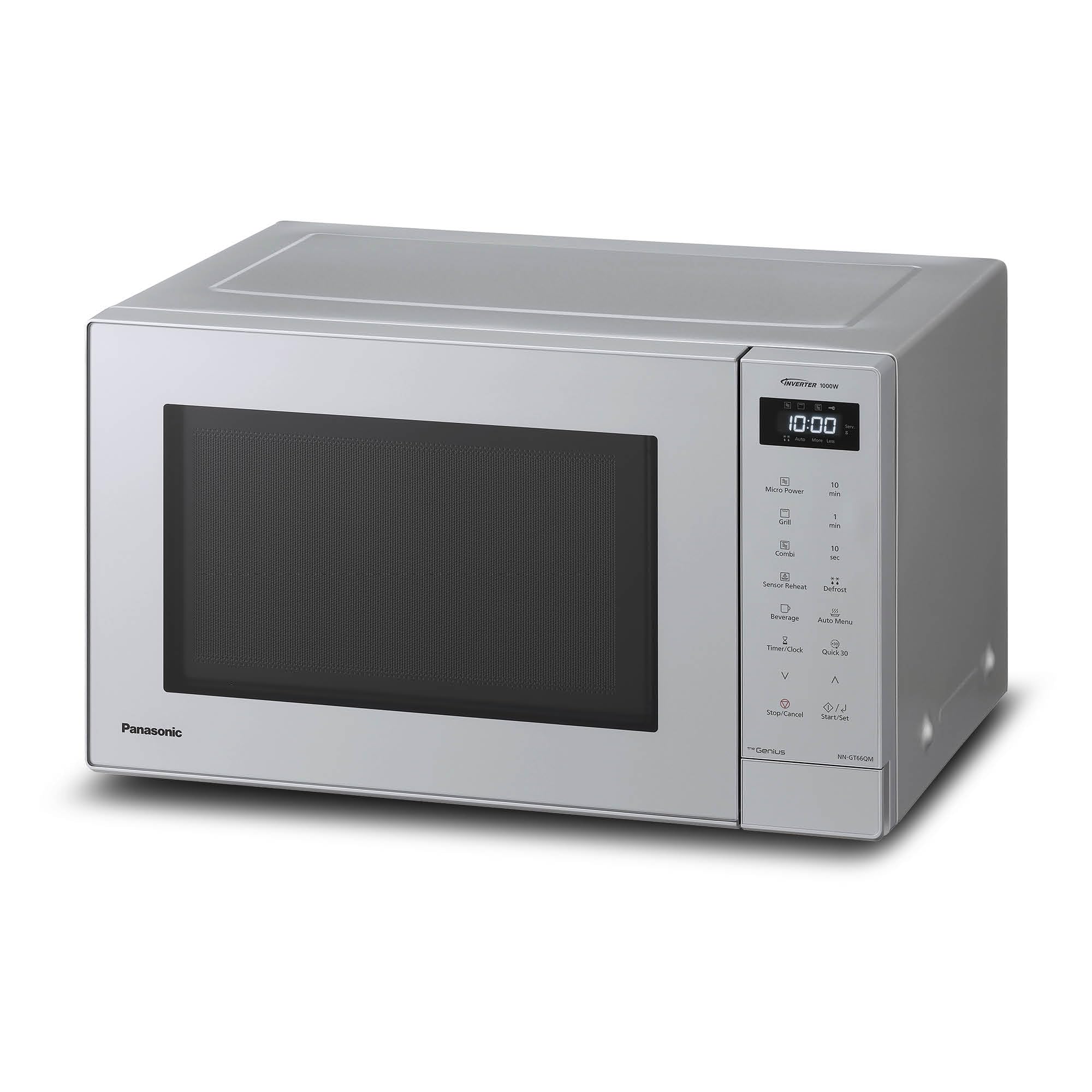 Panasonic NN-GT66QMEPG Horno Microondas Combinado de 31 L con Grill, 1000 W, Cocción Combinada, 7 Niveles de Potencia, Descongelación Turbo, LED, Plato Giratorio, Plateado