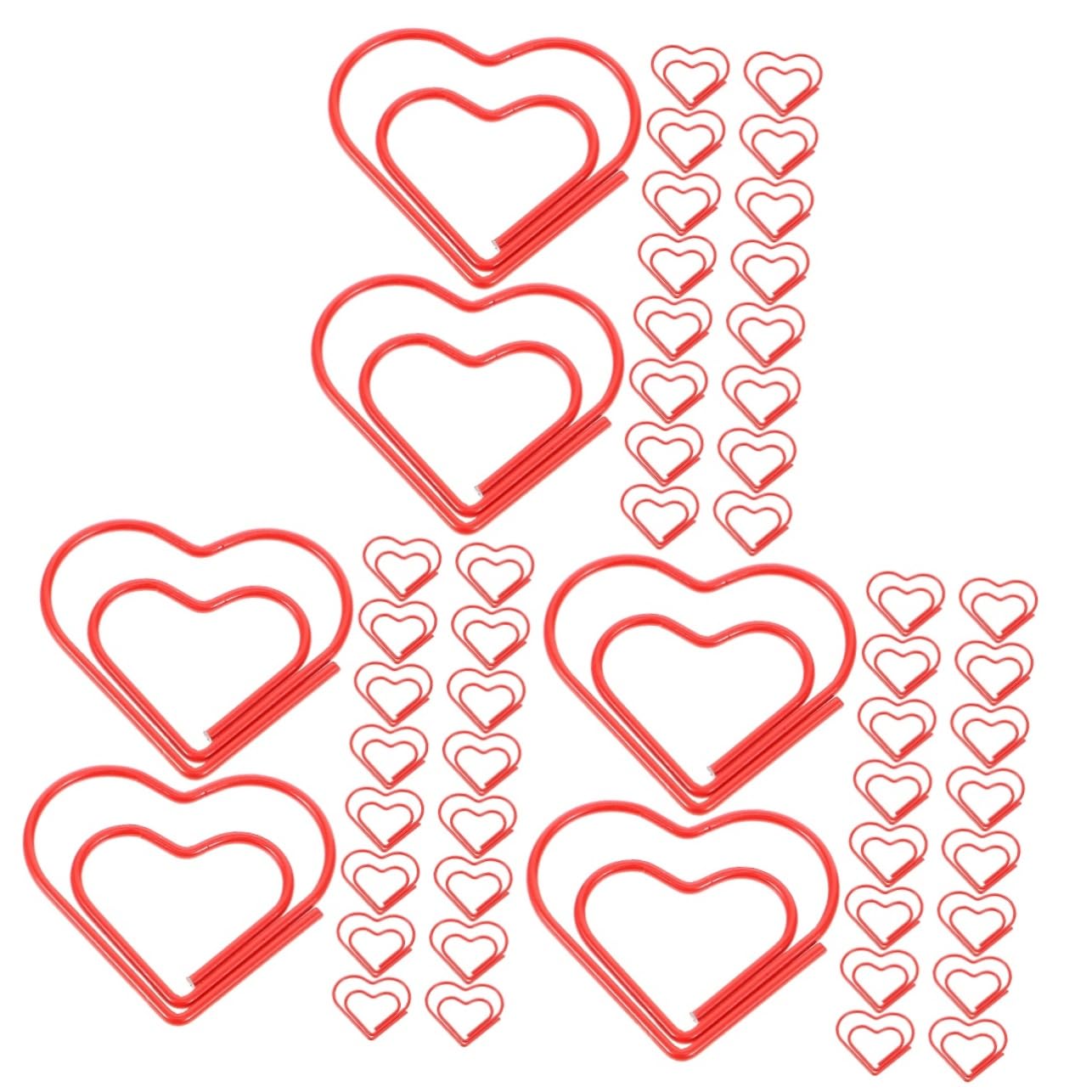 STOBOK 3 Set Di Graffette A Forma Di Cuore in Metallo Rosso A Forma Di Cuore Per Ufficio Antiscivolo Facili Da Usare Confezione Da 100 100 Pezzi*3