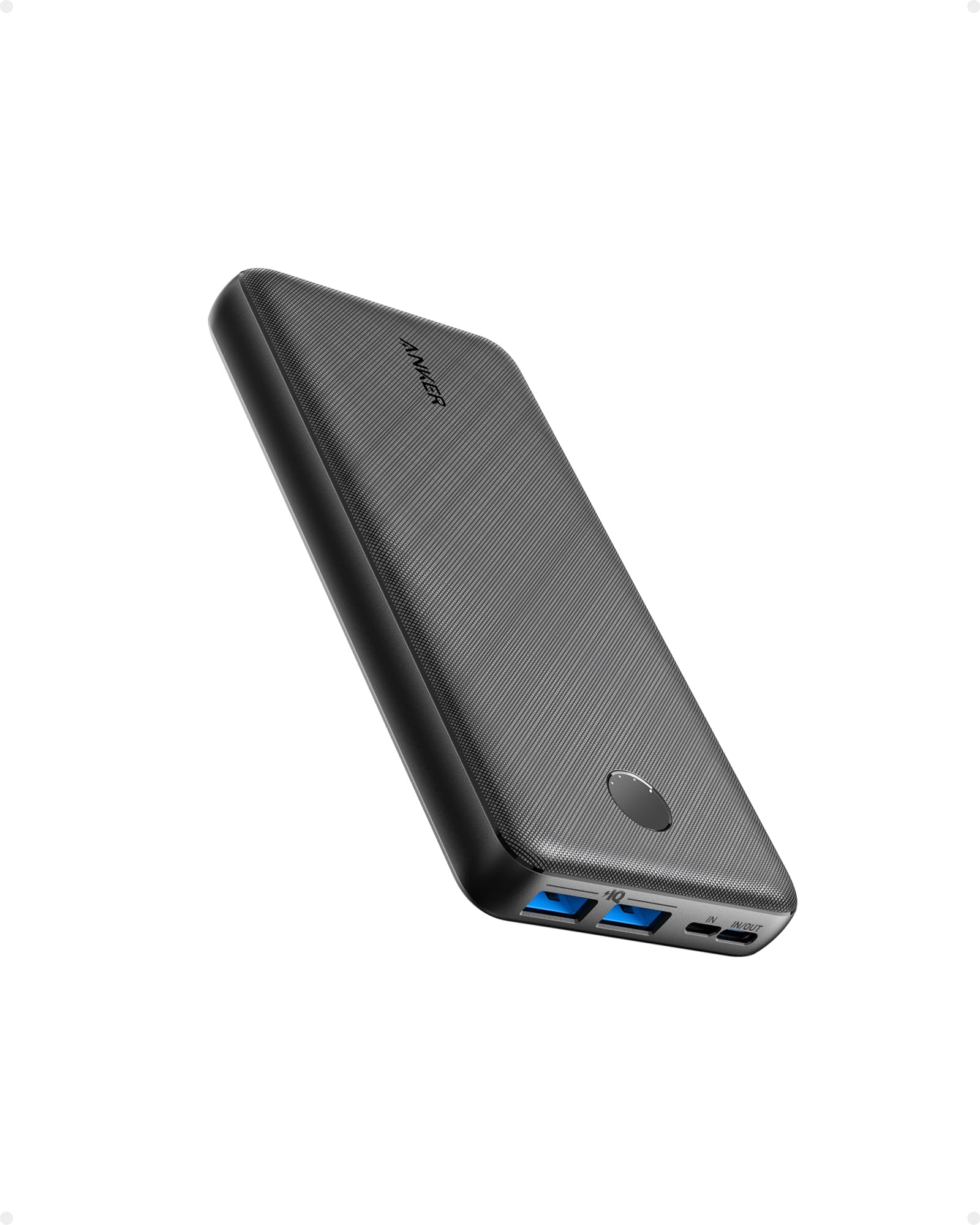 Anker Portable Charger, Power Bank 325 (PowerCore Essential 20K), 20,000mAh Battery with PowerIQ Technology, USB-C Input and Output Ports for iPhone 15 Series, Galaxy S23, AirPods and More