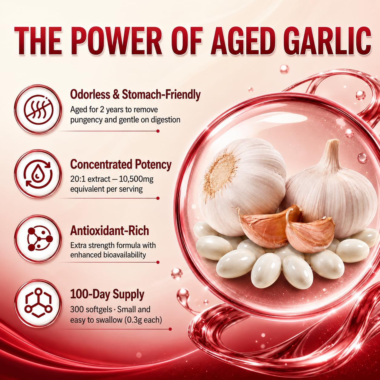 Aged Garlic Extract Supplements, 300 Softgels — Amazon image 4