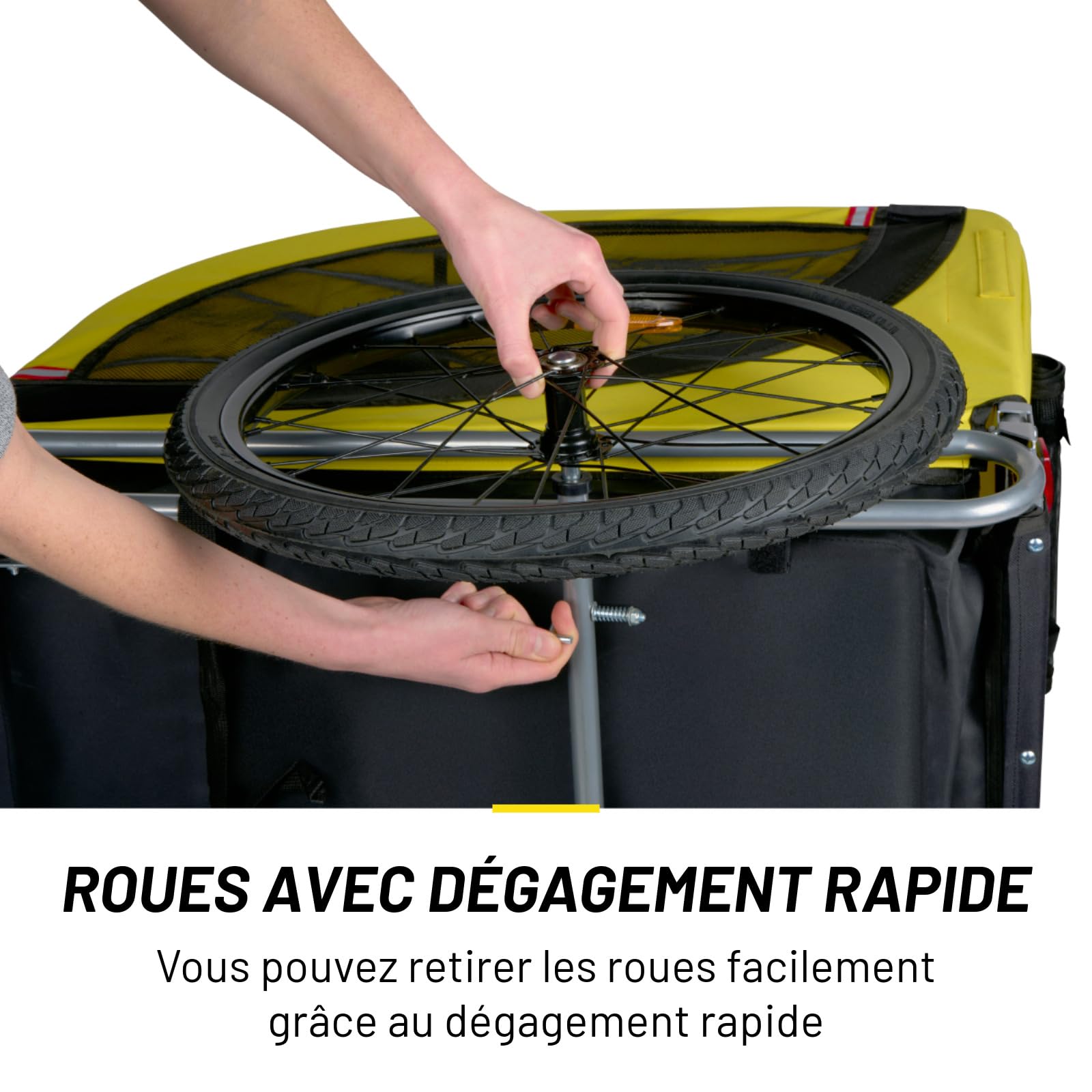 Dunlop Przyczepa rowerowa dla psów, bagażnik rowerowy dla psów, maks. 40 kg, składany bagażnik dla psa, łatwy montaż, przyczepka rowerowa dla psa z odblaskami i osłoną przeciwdeszczową