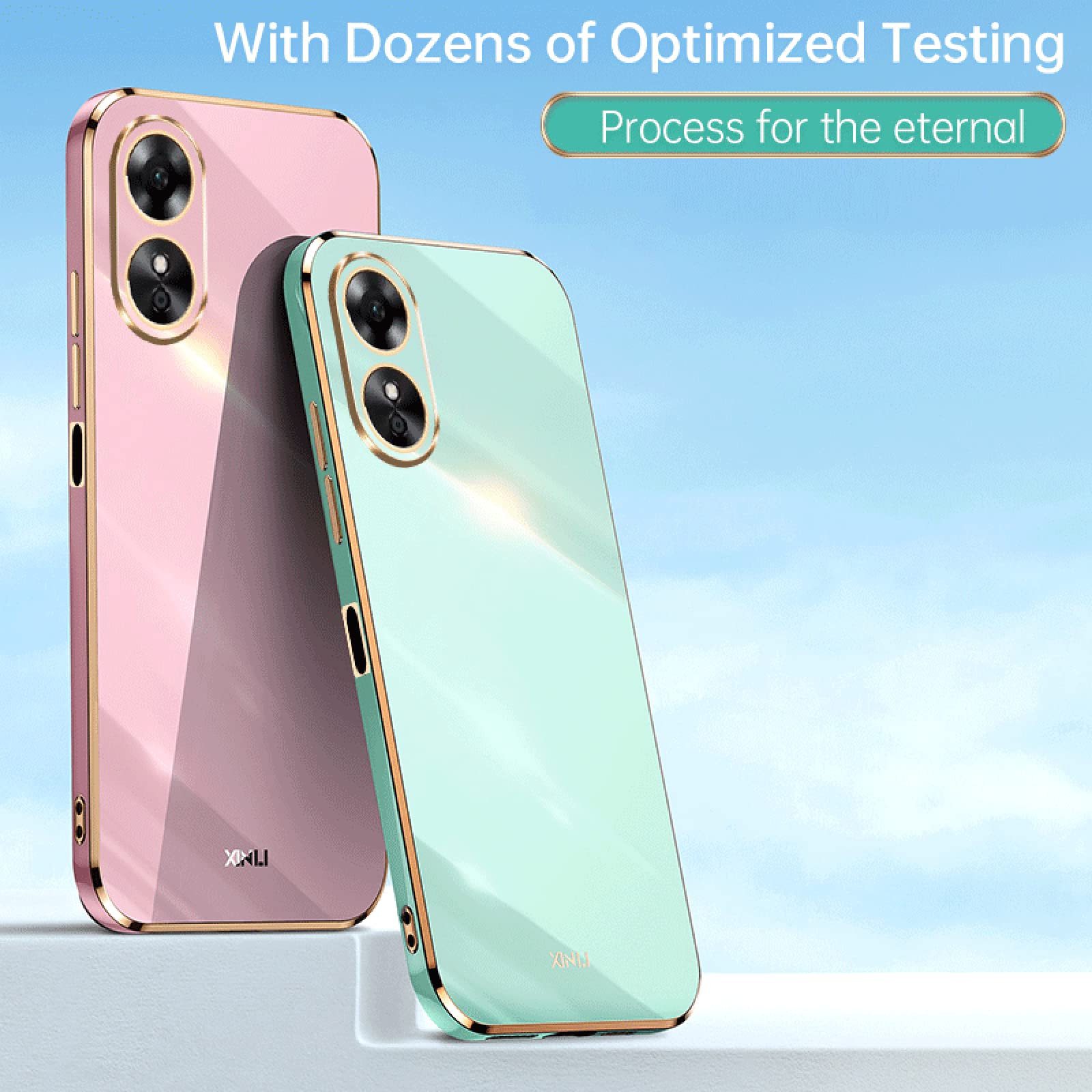 2 IN 1 OPPO A17K Silicone Phone Case With Tempered Glass Curved Ceramic