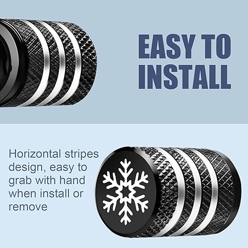 Vista 49 de Cubierta de tapón de válvula para neumático Paquete de 5 tapas de aire de metal, forro de plástico, resiste la corrosión, contra fugas, de rock and