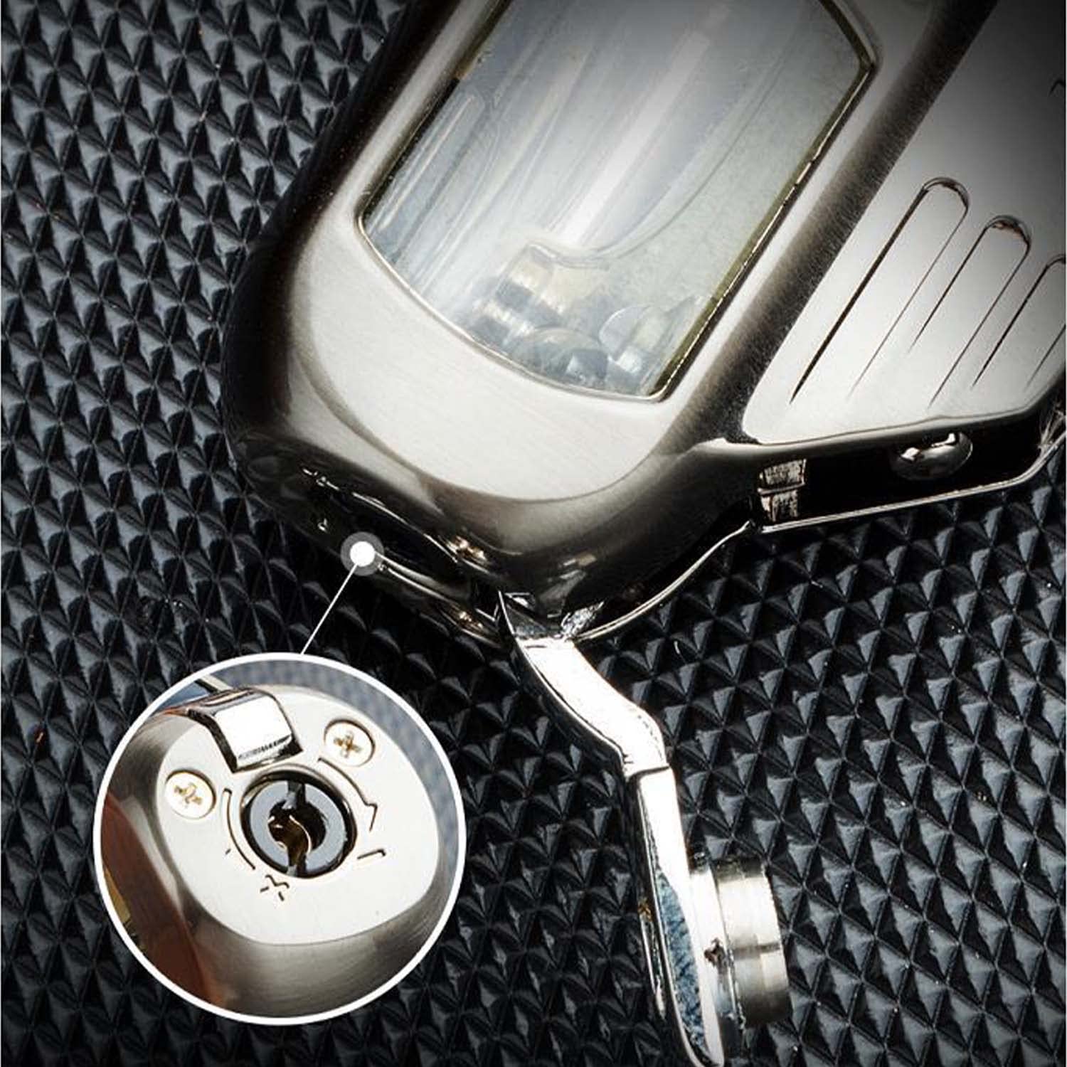 Créatif Poche Cigare Briquet Coupe-Vent Flamme Quad Jet avec Cigar Puncher Clear Window Butane Gadgets Rechargeables pour Hommes Idées Cadeaux,Silver