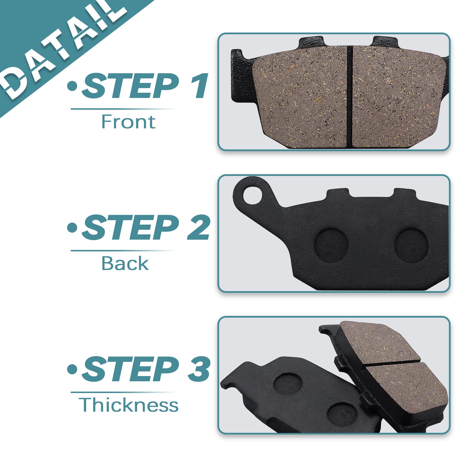 Road Passion Bremsbeläge Hinten – Für Honda NTV, CBR, VTR U. A., Bio-metallisch, Größe 86 X 40 X 10,2 Mm