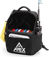 Apex Outdoors Lite Disc Golf Backpack - Holds 20+ Discs, Foldable Support Panels, Water Bottle Holder & Accessories Pouch