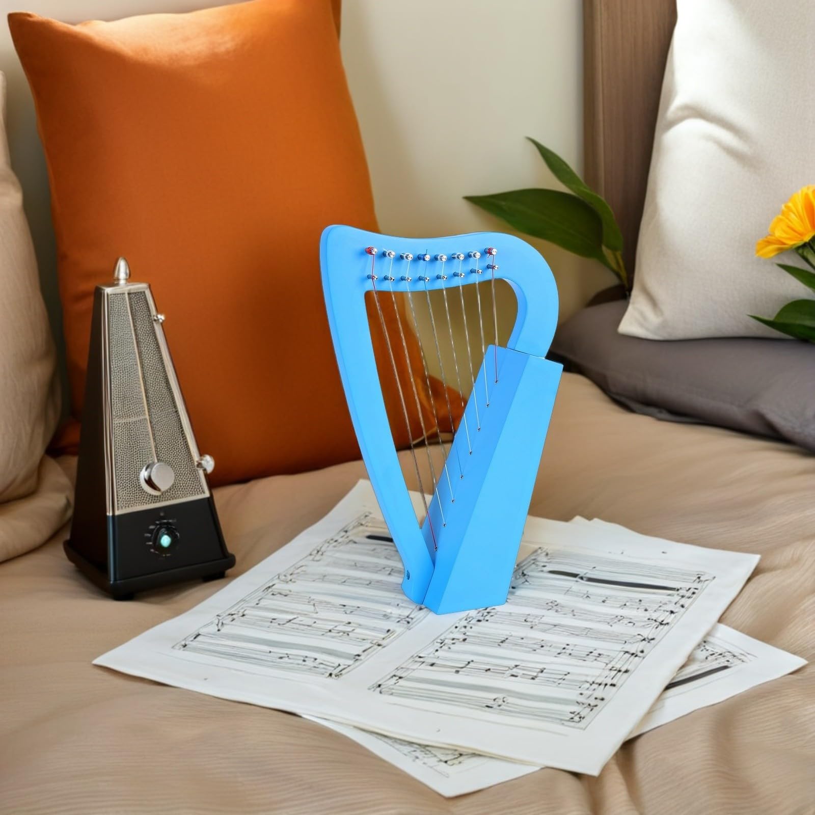 Arpa a 8 Corde in Legno Classica, Facile da Suonare e Resistente, Strumento Musicale Portatile e Adulti, per Insegnamento e Piccole Esibizioni