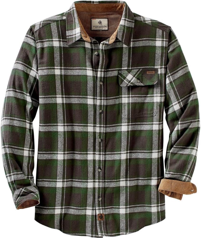 Legendary Whitetails Mens Long Sleeve Button Down 100% Cotton Flannel Shirt