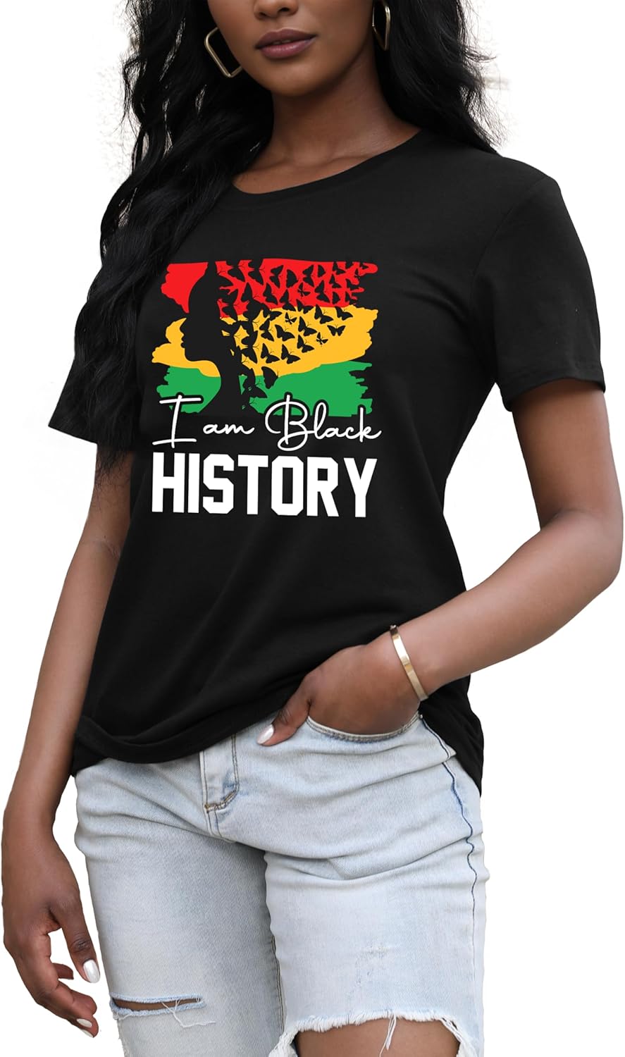 Black History T Shirts for Women Black History Month Shirts Funny I Am Black History Tees African American Tops - Image 2