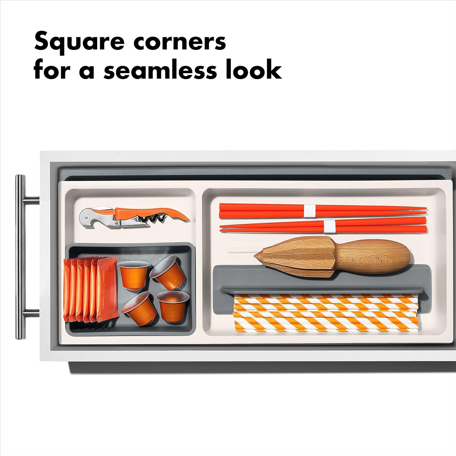 OXO Good Grips Drawer Expandable Kitchen Tool Organizer, White - Pack of 2 - Image 7