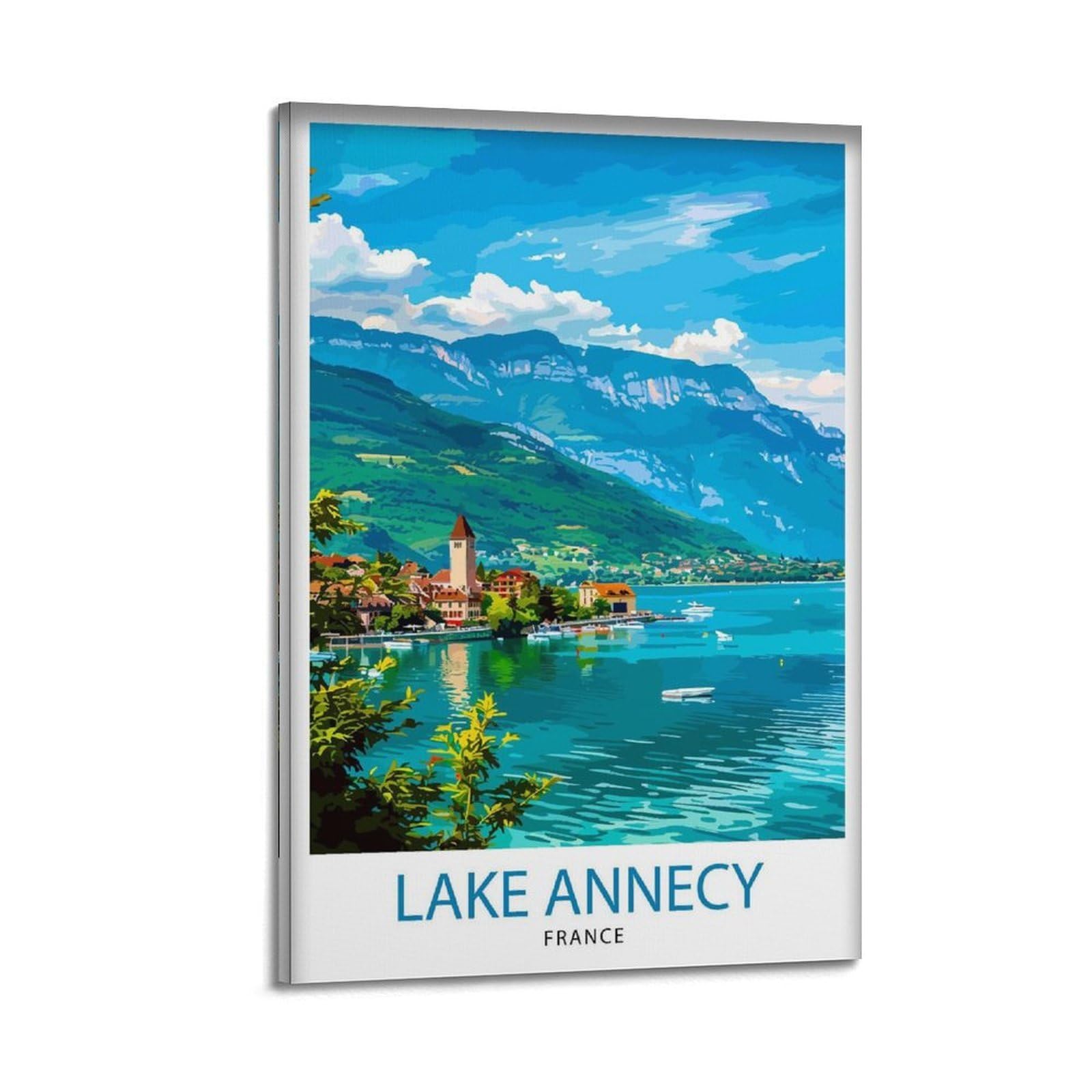 xiaoxiaoshen Annecy France Travel Lake Gift for Traveler Home Canvas Poster Wall Art Prints Room Aesthetic Murals Bedroom And Living Decorations 20x30inch(50x75cm)