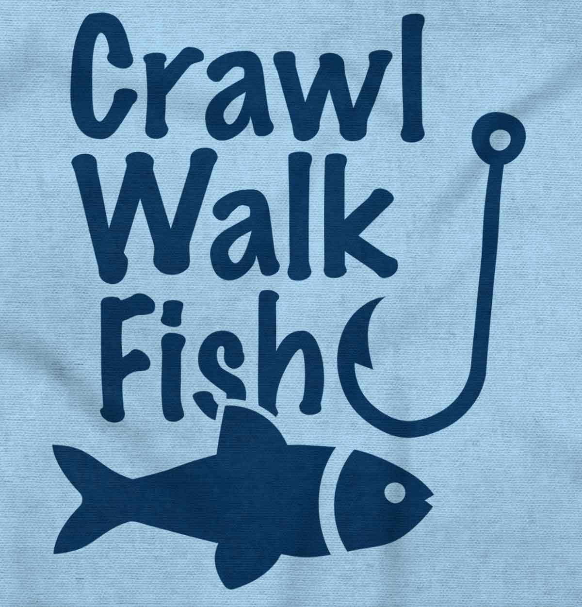 Brisco Brands Crawl Walk Fish Hook Outdoor Lover Toddler Boy Girl T Shirt Light Blue