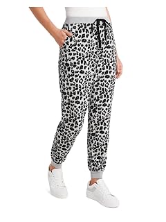 Vince Camuto Womens Leopard Comfy Jogger Pants Gray XXS