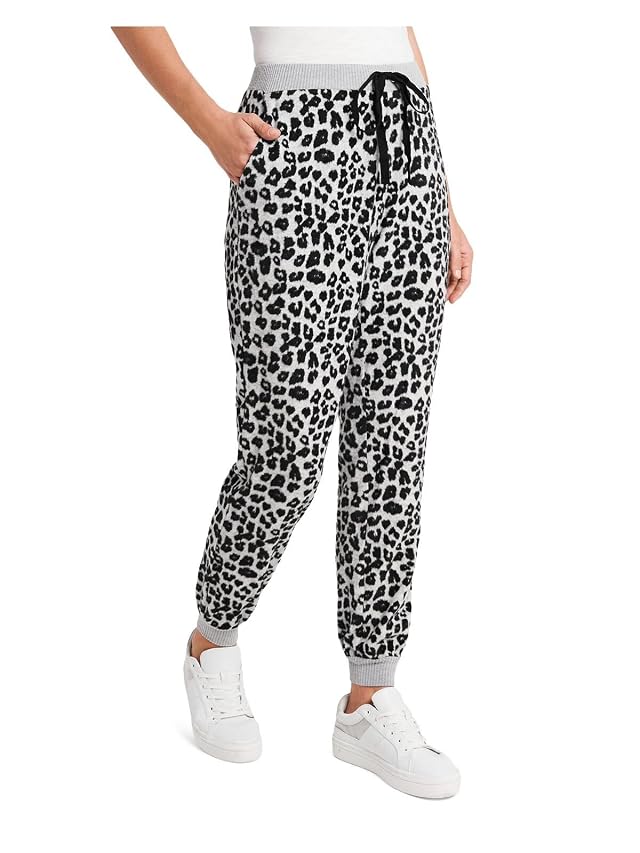 Vince Camuto Womens Leopard Comfy Jogger Pants Gray XXS