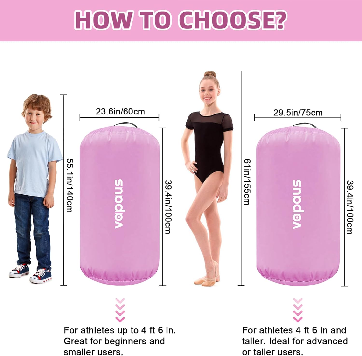 Vapaus Gymnastics Air Barrel Inflatable Tumbling Roller Mat Back Handspring Trainer Air Roller Tumbler Octagon Barrel Gymnastics Equipment for Tumble Track Cheerleading Yoga Training Durable AntiSlip Double Seal Without Pump