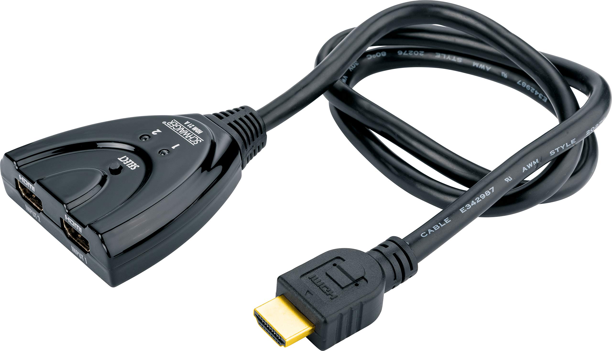 Schwaiger hdm21 a 531 verteilerkabel (HDMI, 2 x Buchse auf Stecker, 0,7 m) Schwarz