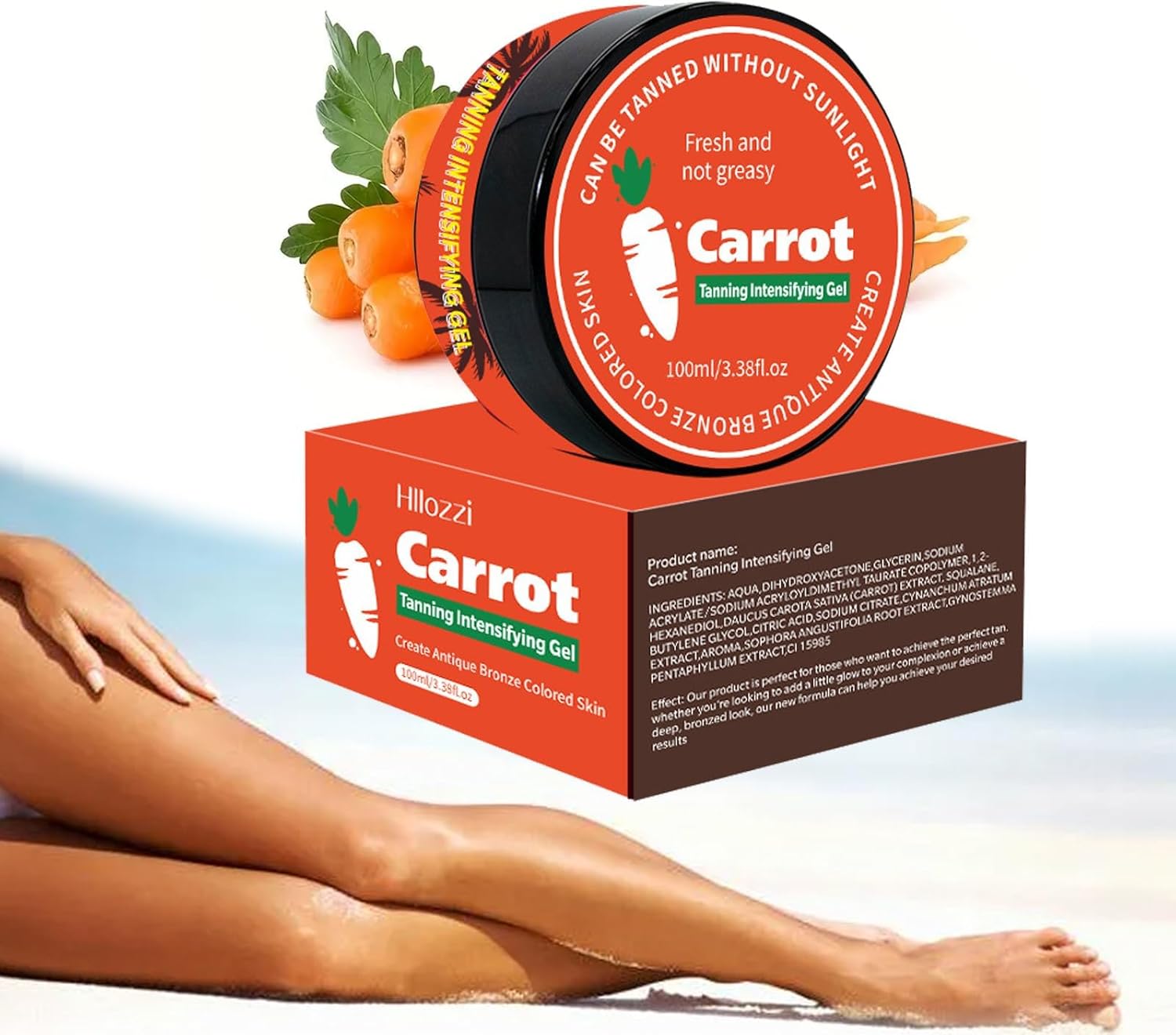 1 Pcs Carrot Tanning Intensifying Gel, Carrot Luxury Intensive Tanning