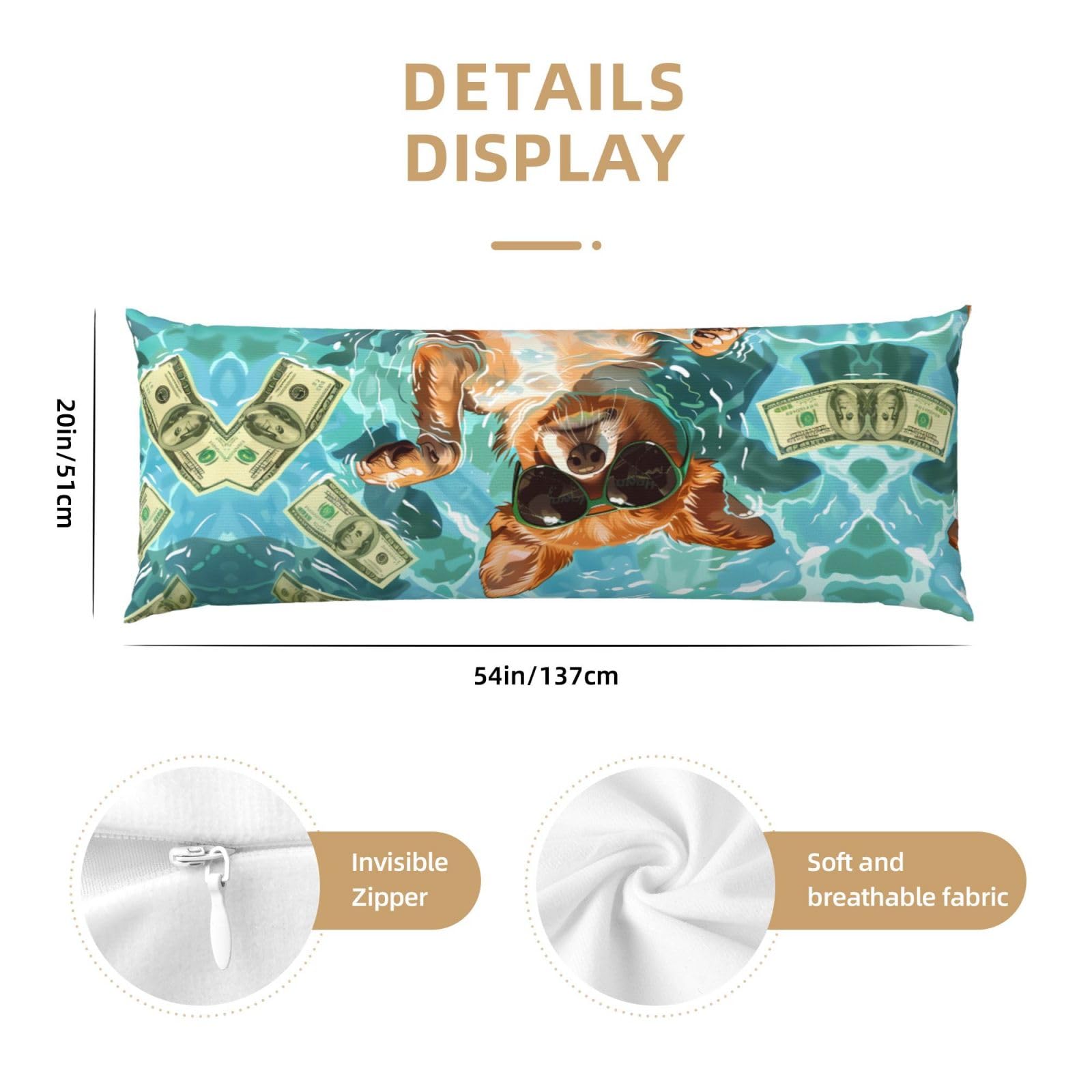 Amazon.com: VOSERY Body Pillow Cover - Funny Swimming