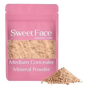 MEDIUM CONCEALER BULK POWDER 12 gram Refill Pouch Mineral Makeup Loose Matte Cover Up Conceals Blemishes Under Eyes Dark Circles Redness Discoloration Scars SPF 20 Full Coverage Instant Eraser