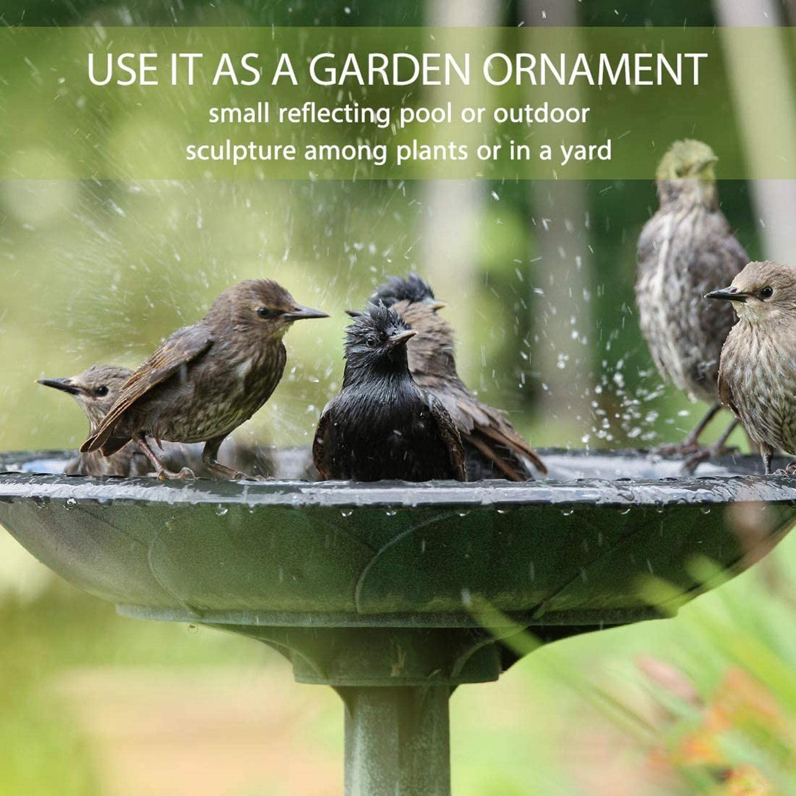 Rustikale, Stehende Vogeltränke Im Outdoor Design – Wetterfest Und Leicht – für Garten, Rasen, Terrasse Und Balkon, Grün