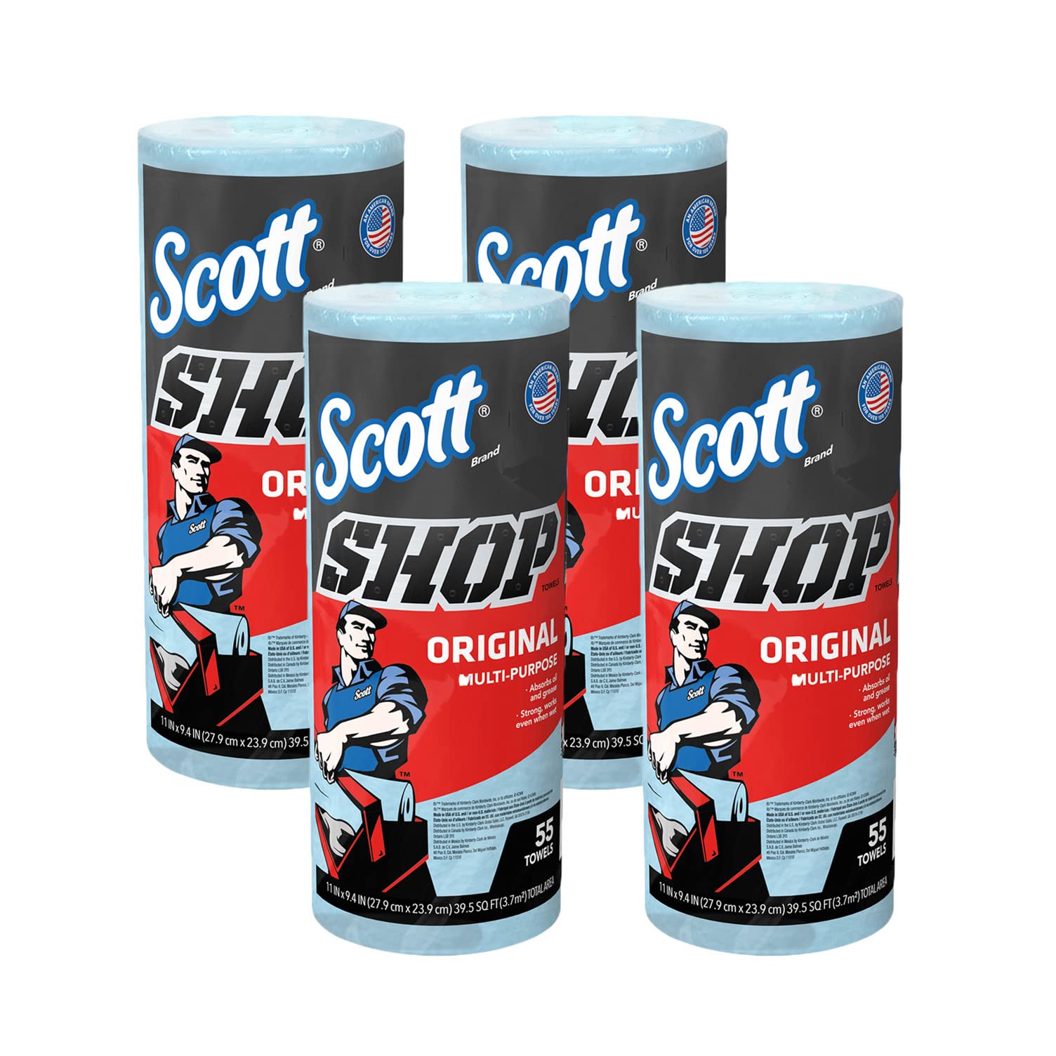 Scott (スコット) SHOP TOWELS/ショップタオル ブルーロール 55枚 4ロールセット商品画像