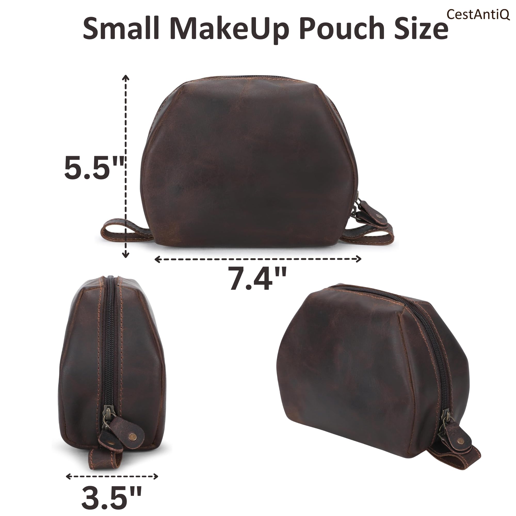 Reise-Make-up-Tasche aus Leder für Damen, Make-up-Tasche mit Pinselhaltern, Arbeitsplatten-Organizer, kleine Make-up-Tasche, Make-up-Aufbewahrung, professionelle Make-up-Kulturbeutel
