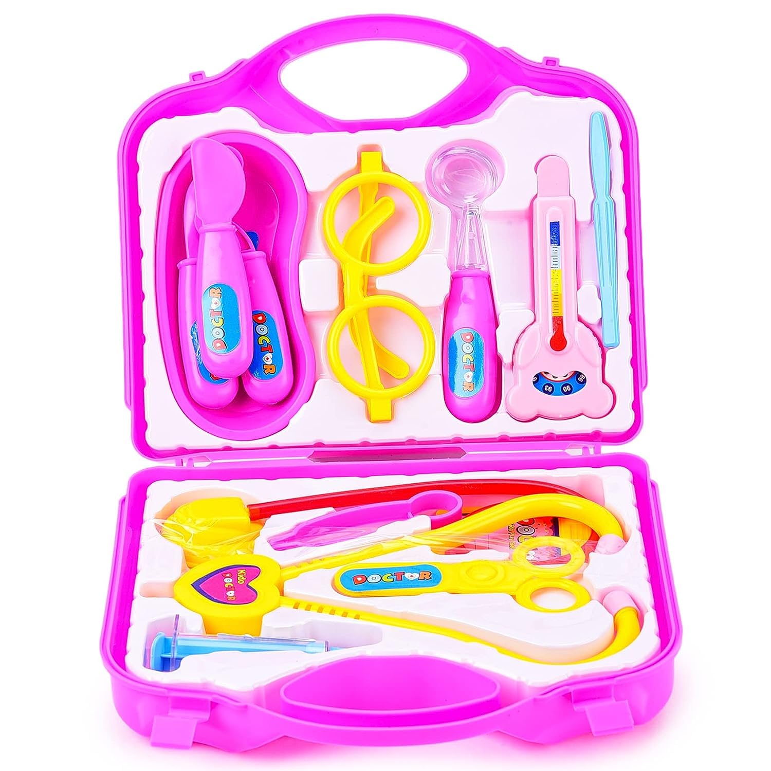 Maa Vaishno Doctor Play Set with Foldable Suitcase, Compact Medical Accessories Pretend Play | Game Toy Kit for 3 + Year Kids, Boys and Girls (Pink)