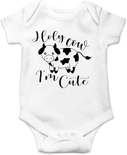 AW Fashions Holy Cow I'm Cute - New to The Herd - Adorable Calf And Mooody - Cute One-Piece Infant Baby Bodysuit