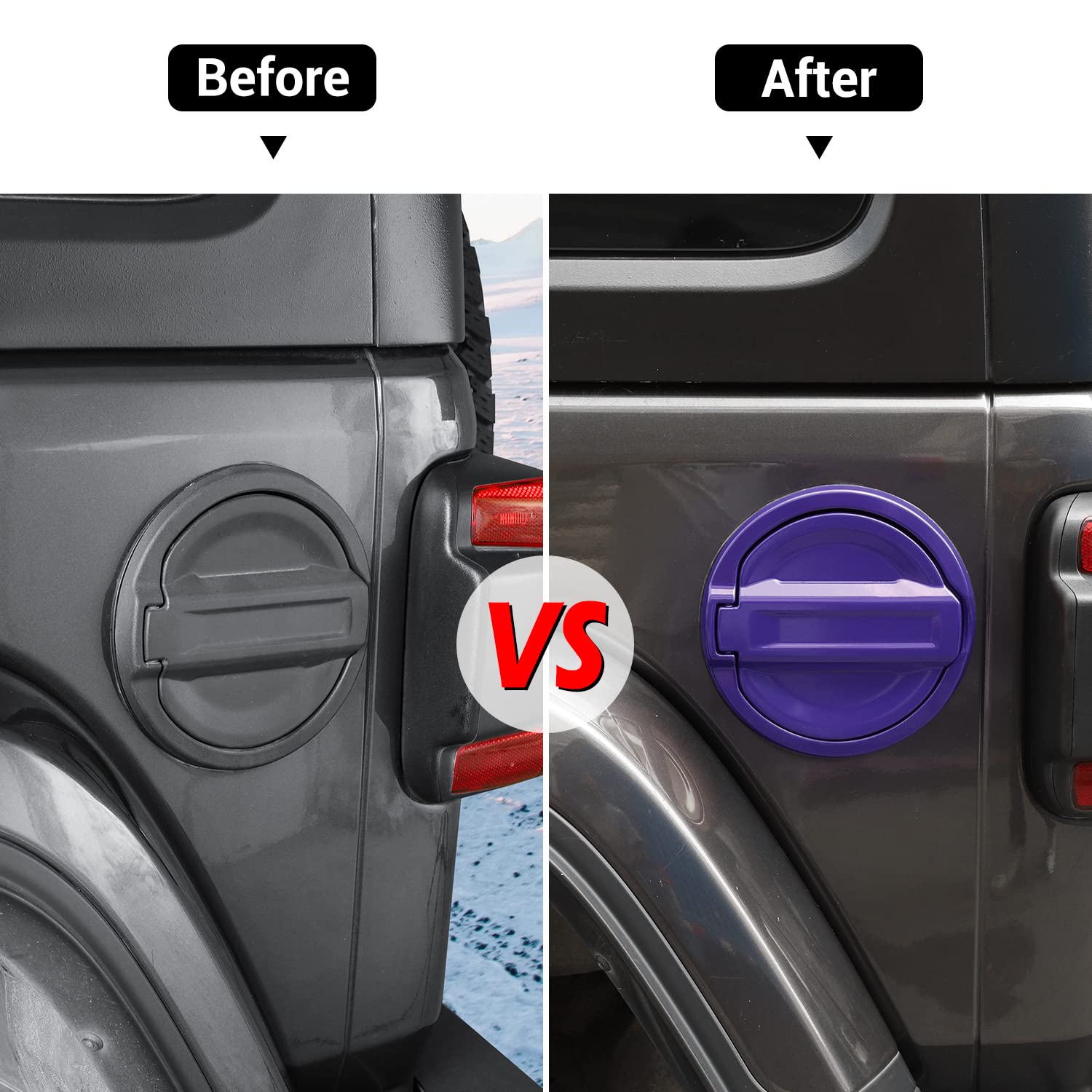 JWWY for JL Wrangler Fuel Tank Cover Gas Cap Petrol Tank Fuel Filler Cover Trim Fit for 2018-2025+ Jeep Wrangler Exterior Accessories JL 2/4 Door Aluminum Alloy Purple