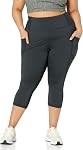 Amazon Essentials Womens Active Sculpt Workout Athleisure High Rise Capri Leggings with Pockets (Available in Plus Size)