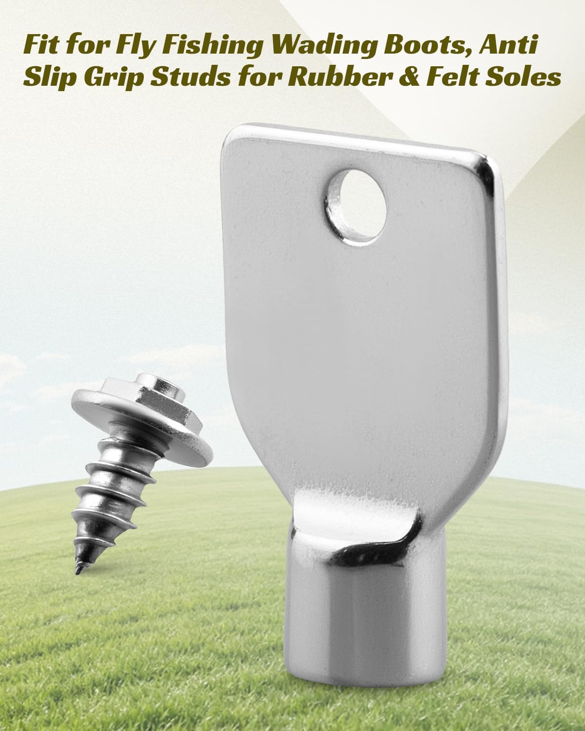 Wading Boot Studs Kit with Tool Anti-Slip Carbide 30PCS
