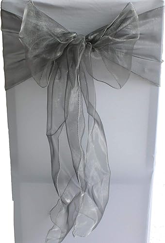 Miniatura 10 de Sarvam Fashion Bandas de organza para decoración de lazos para silla, lazos para boda, recepción, eventos, decoración de banquetes, (paquete de 25,