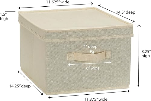 Miniatura 5 de Household Essentials Contenedores grandes de tela para almacenamiento, paquete de 2, color crema