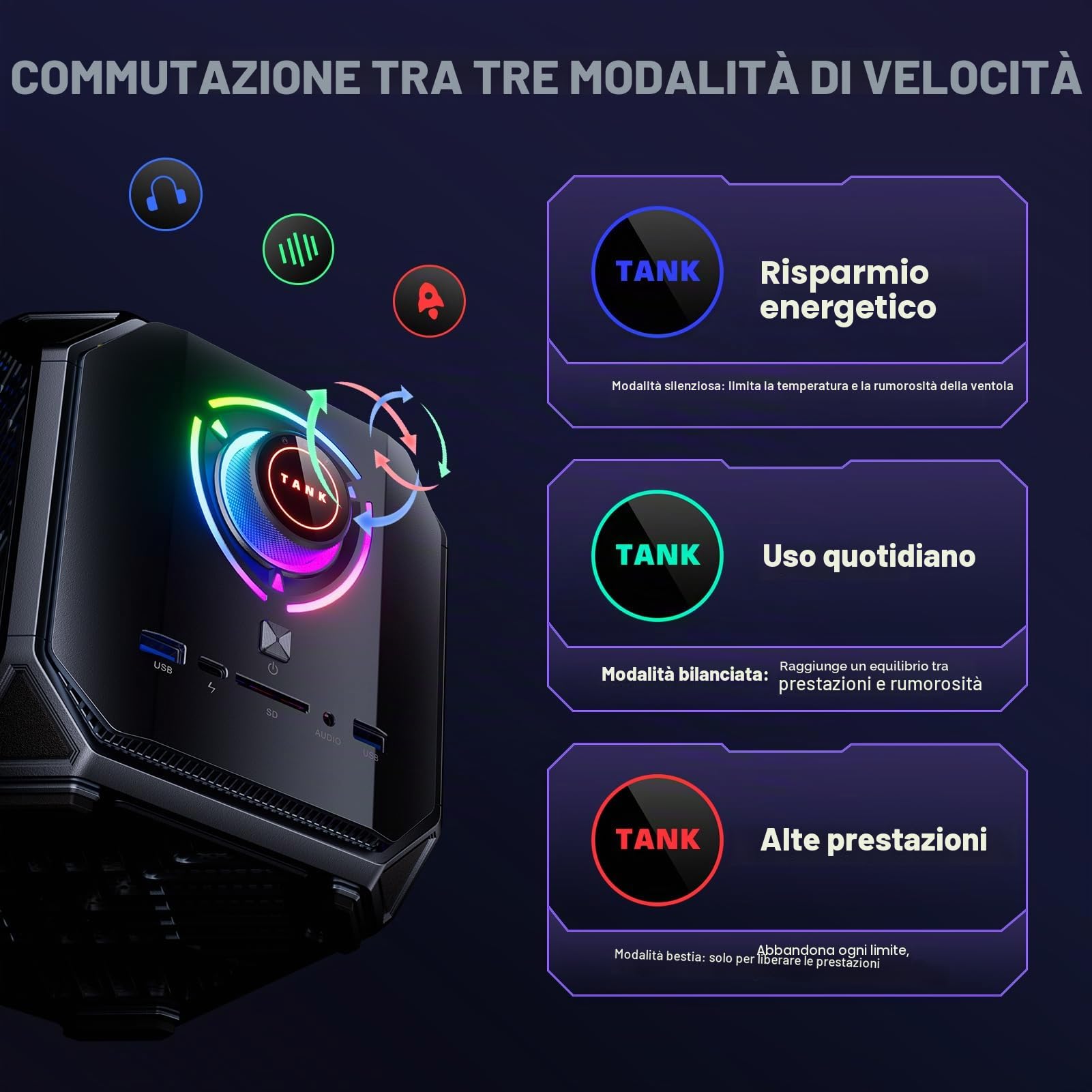 ACEMAGIC M1A Pro Mini Workstation AI, Intel i9-13900HK, Intel Arc A770, Mini PC 32 GB DDR5, 1 TB SSD, Schermo Quadruplo 4K/8K, Windows 11 Pro Mini Computer per Lavoro, Gaming e Creazione Contenuti