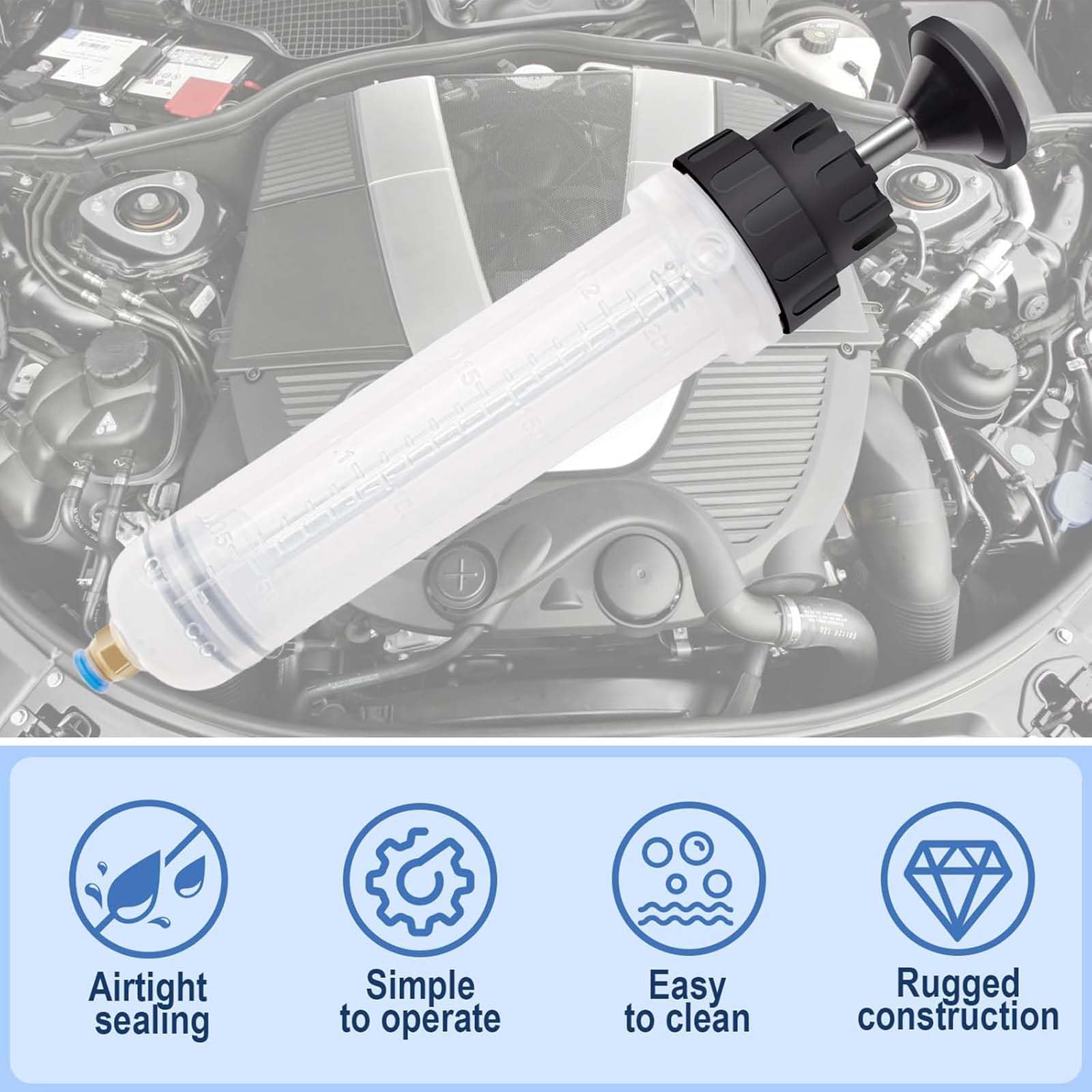 200ml Siringa di Aspirazione Dell'olio per Alfa Romeo Tonale Stelvio Mito Giulietta Giulia Alfa 4C, Pompa Aspira Olio Motore, Aspira Olio Motore Auto per Liquido dei Freni, Oli Trasmissione