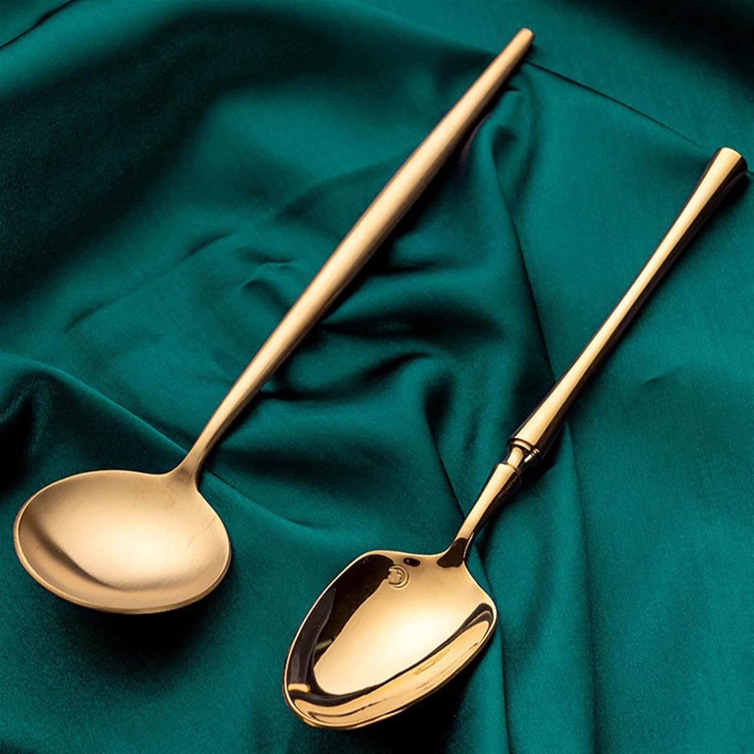 Chinese Soup Spoon, Light Luxury and Exquisite Long-Handled Spoon, 304 Stainless Steel Spoon 2pc